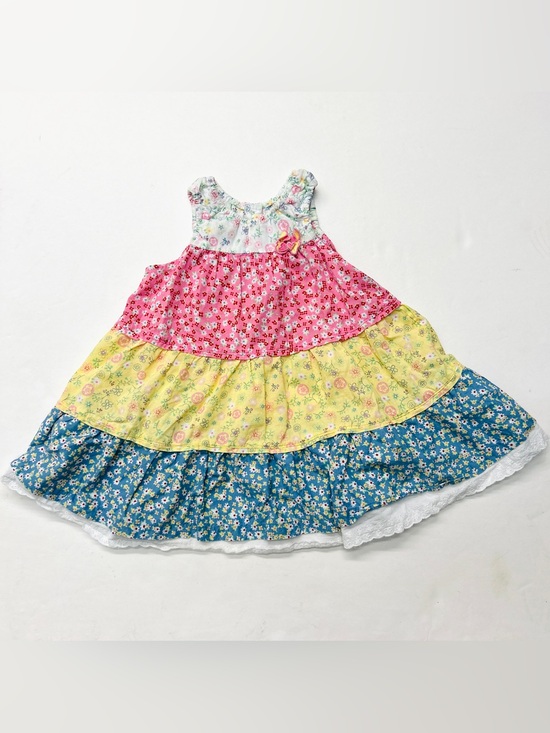 The Children's Place Other - Vintage Y2K 90s 00s TCP The Children's Place Tiered Floral Sundress Pink Calico